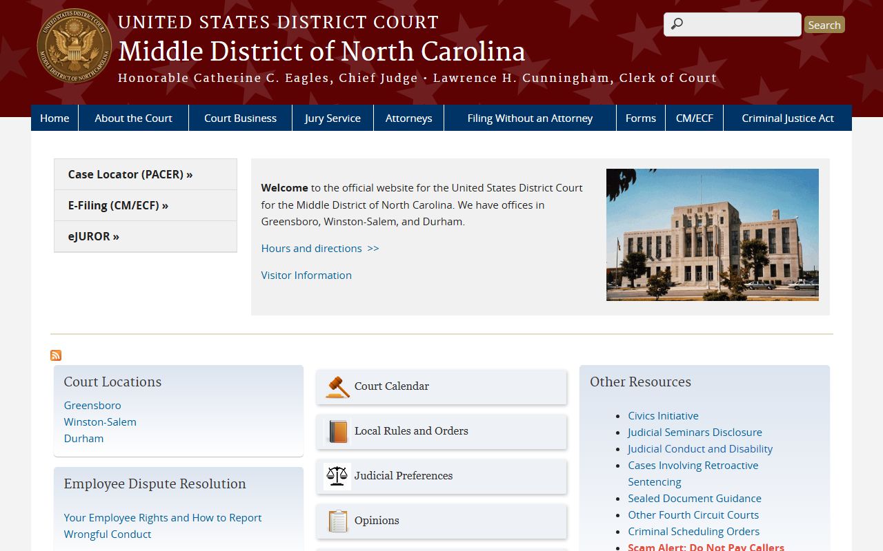 Rowan County Clerk of Superior Court federal district court distinction