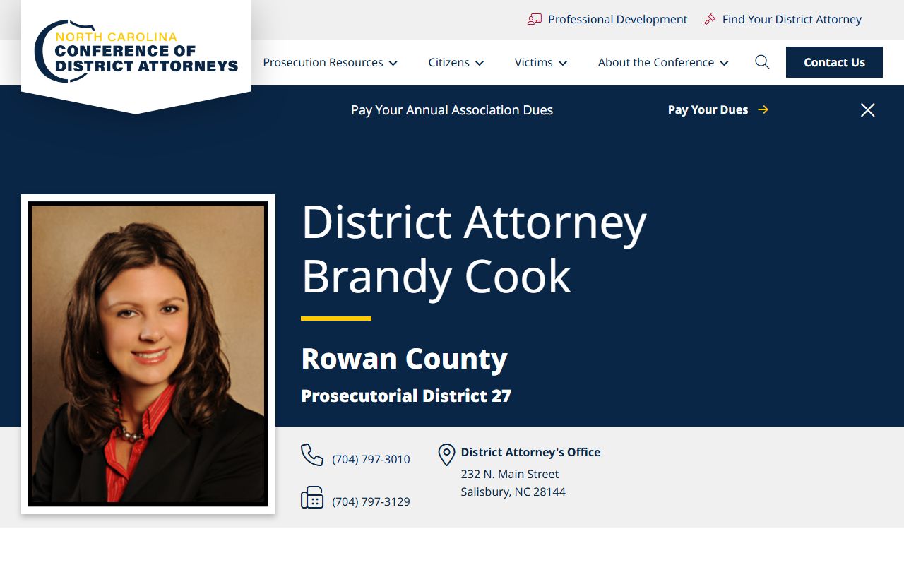 Rowan County arrest records and court charges Prosecutorial District 27 District Attorney