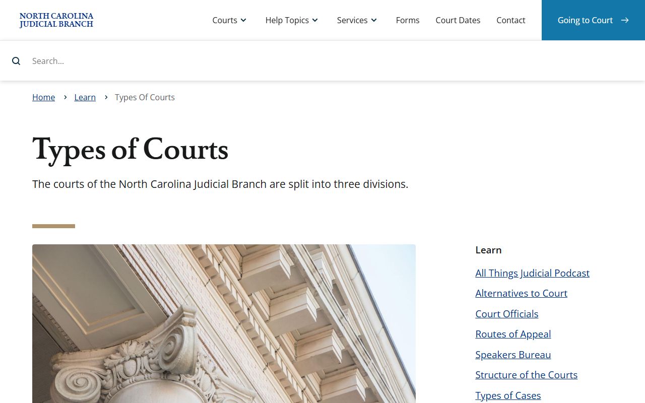 Rowan County court dockets North Carolina types of courts overview