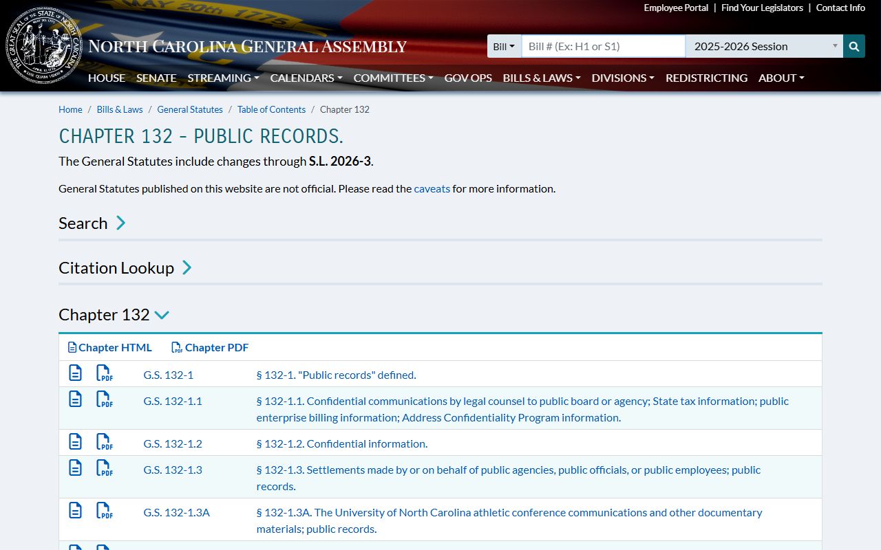 Rowan County criminal court records Chapter 132 public records index