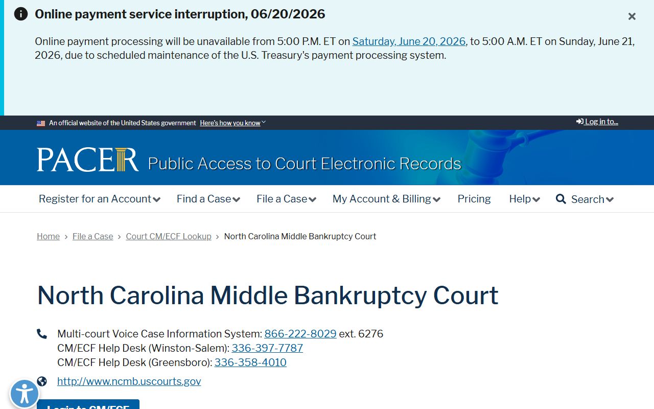 Rowan County Superior Court PACER bankruptcy lookup distinction