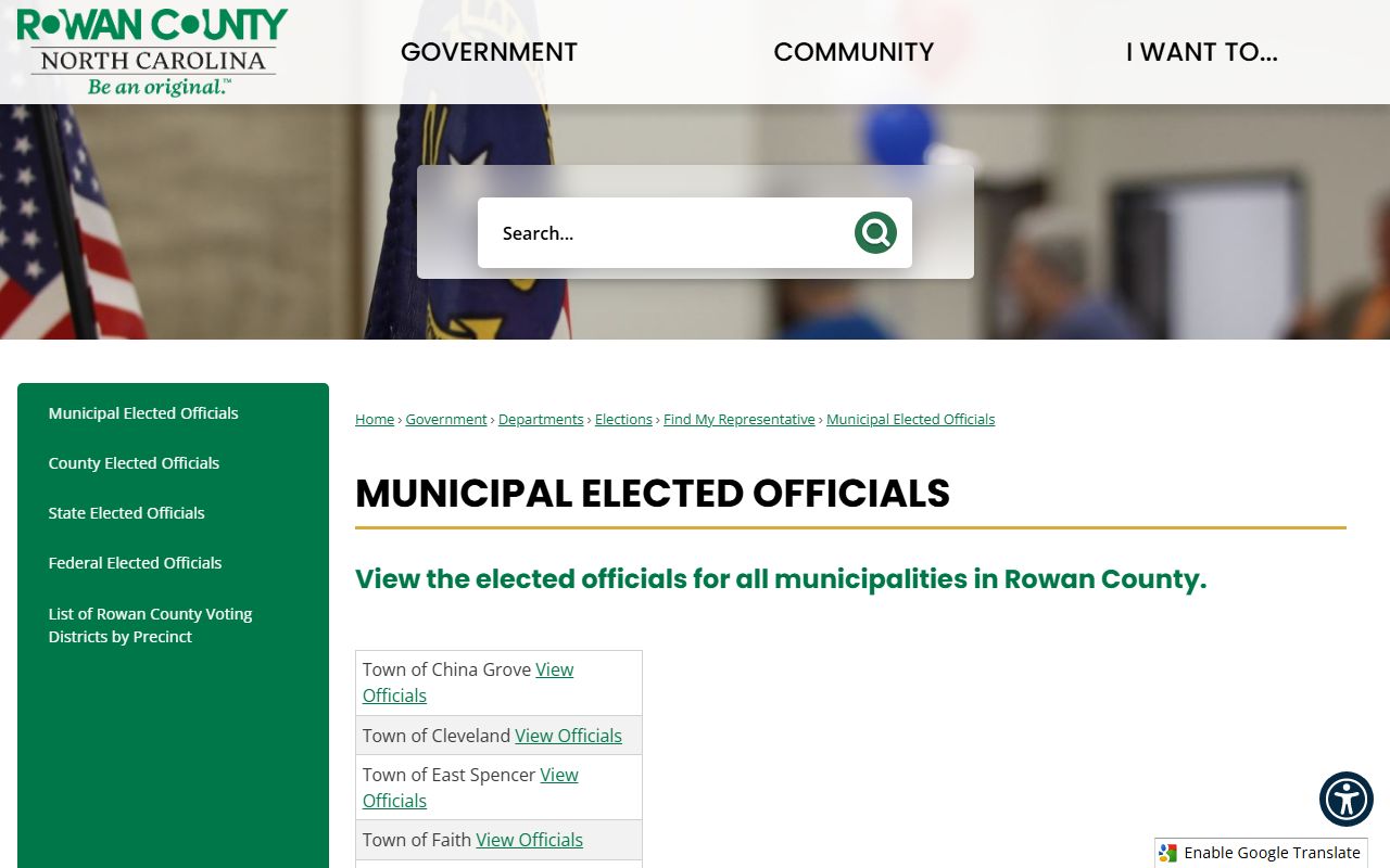 Rowan County Superior Court municipal elected officials context