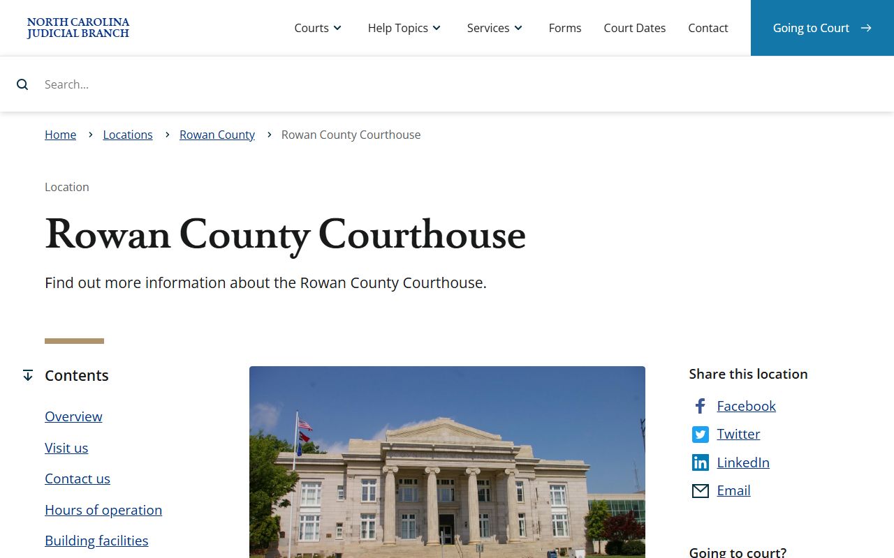 Rowan County court records courthouse address and hours
